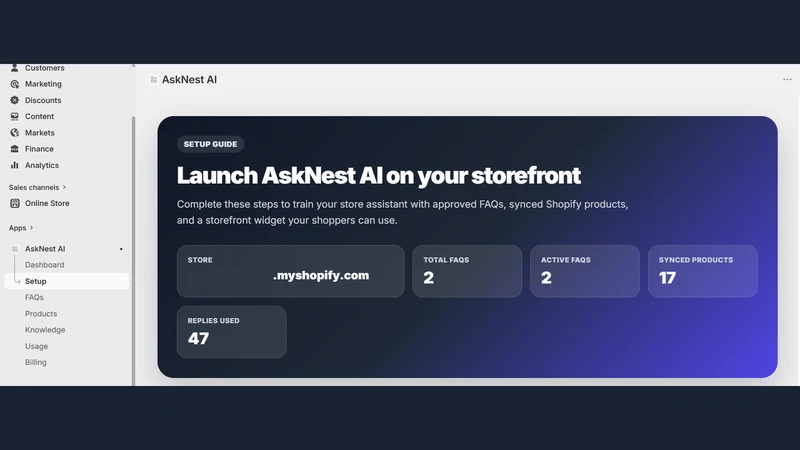 AskNest: AI Chatbot & FAQ Bot