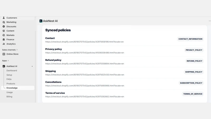 AskNest: AI Chatbot & FAQ Bot
