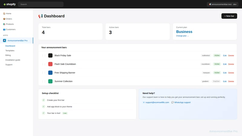AnnouncementBar Pro