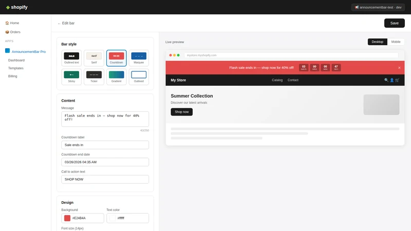 AnnouncementBar Pro