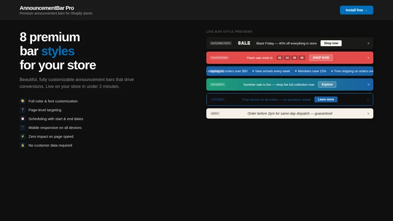 AnnouncementBar Pro