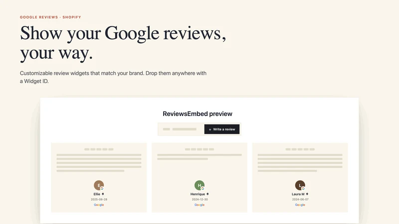 Google Reviews by ReviewEmbed