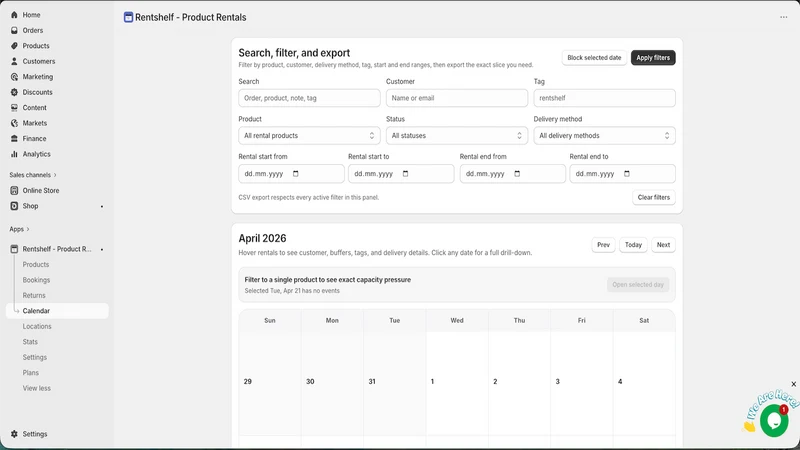 Rentshelf ‑ Product Rentals