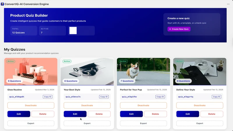 ConvertIQ – AI Product Quiz