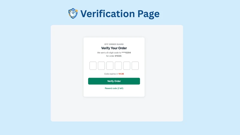 OTP Guard ‑ Order Confirmation