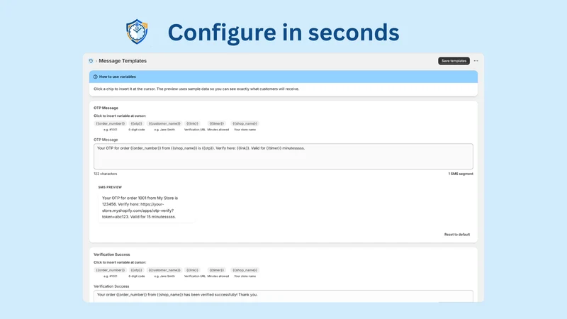 OTP Guard ‑ Order Confirmation