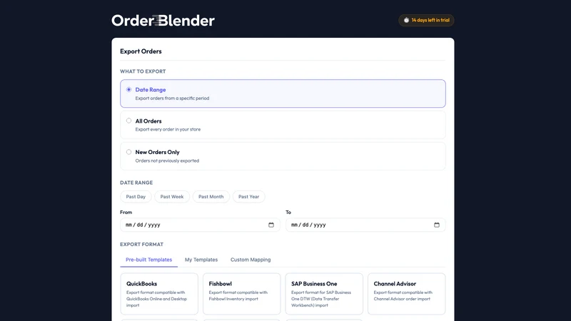 Order Blender: Order Exporter