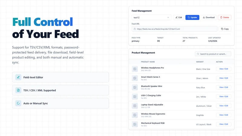 Max AI: Shopping Feed Ascend