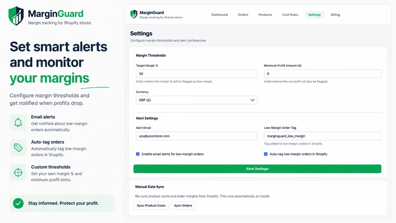 MarginGuard ‑ Profit Tracking