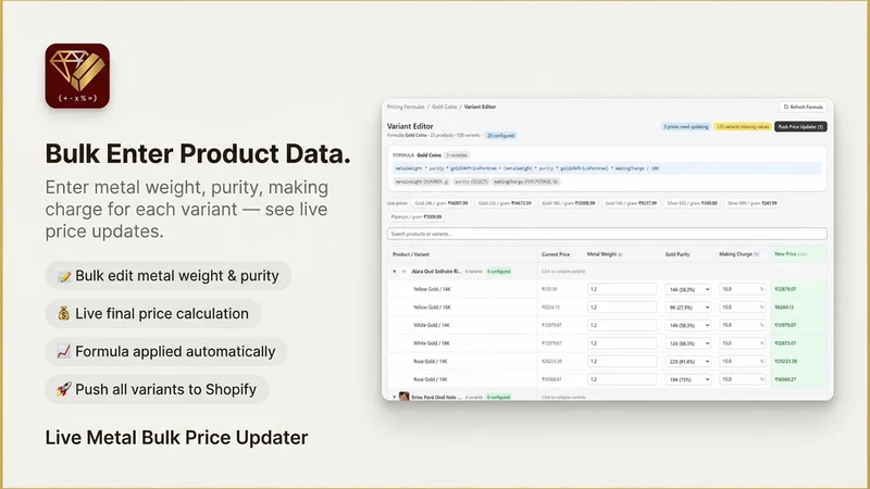 Live Metal Bulk Price Updater