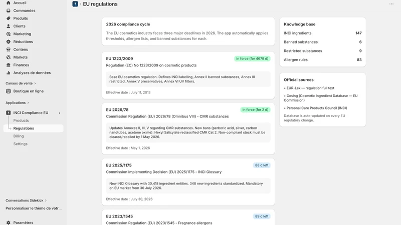 CleanINCI — INCI Compliance EU