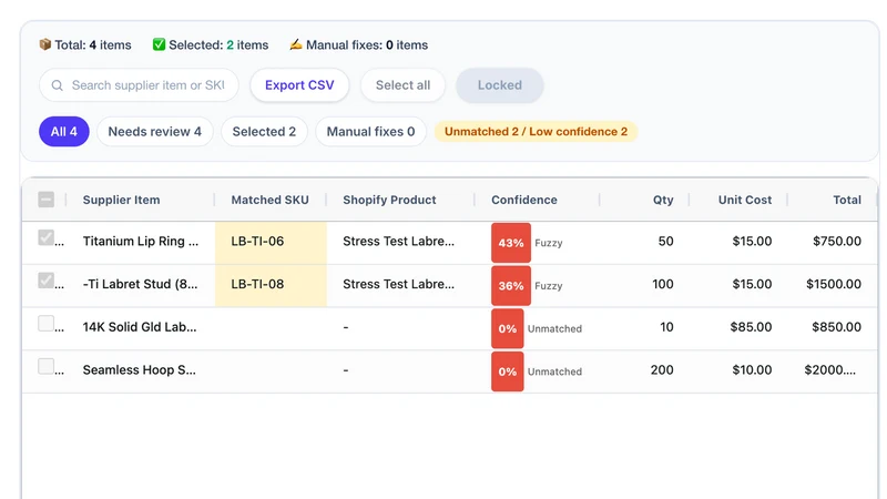 SkuLoom: Invoice Sync