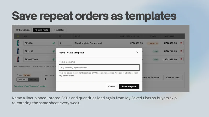 Ourava Quick Order