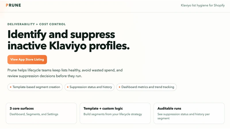 Prune: Klaviyo List Hygiene