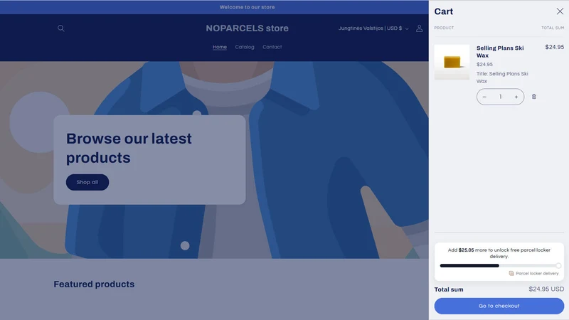 NOPARCELS Shipping Bar