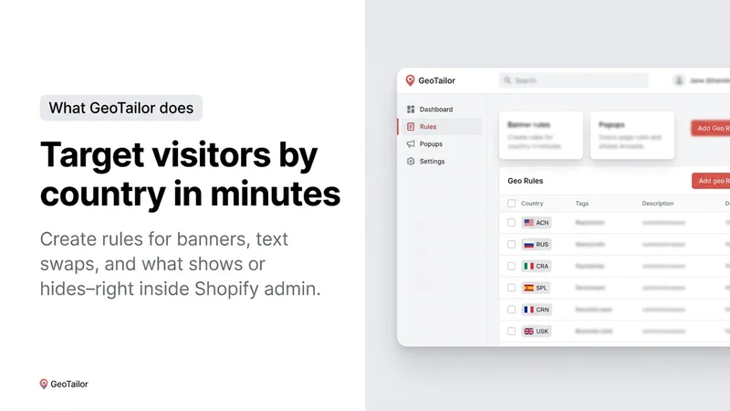 GeoTailor: Geo Rules & Popups