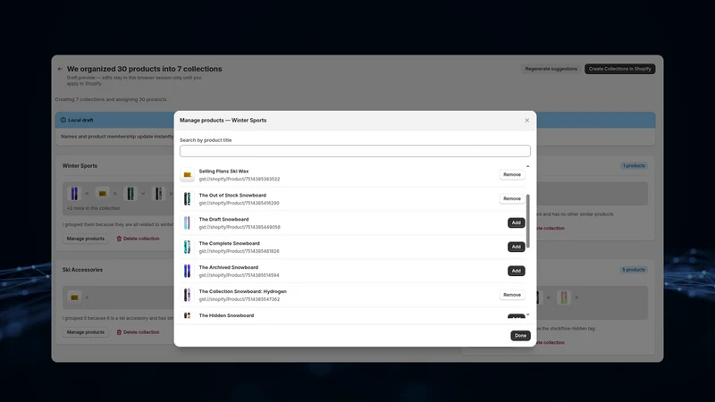 Colliom: AI Collection Builder