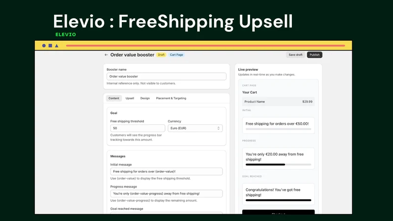 Elevio : FreeShipping Upsell