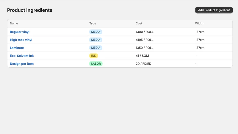 Custom Print Price Engine