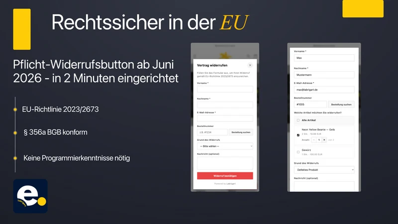 Widerrufs‑Button für EU