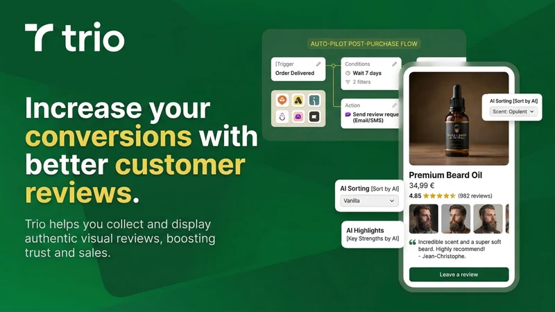 Trio: Reviews, Email & Rewards