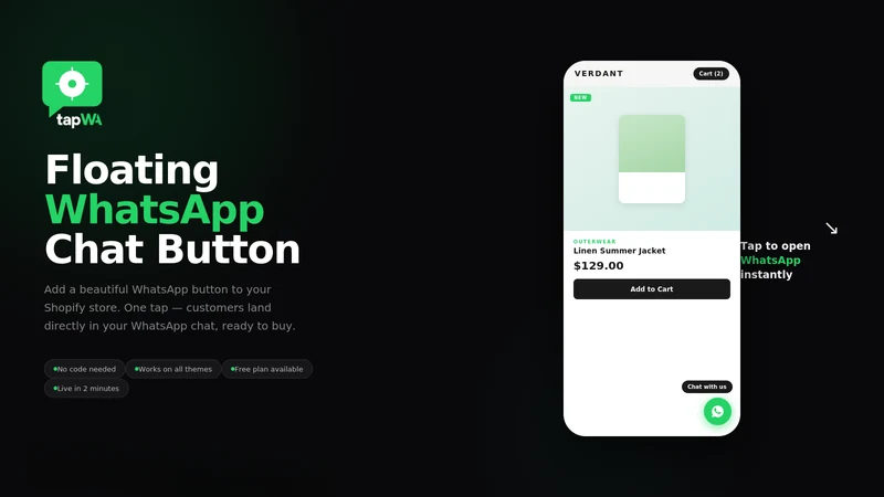 Tapwa – WhatsApp Chat Button