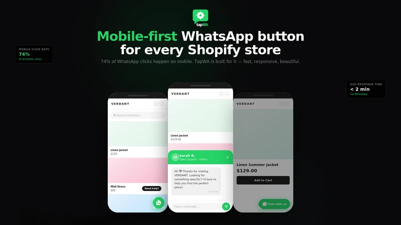 Tapwa – WhatsApp Chat Button