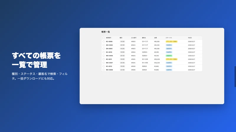 領収書・請求書・納品書PDF｜スマート帳票