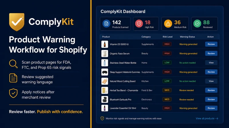 ComplyKit Product Warnings