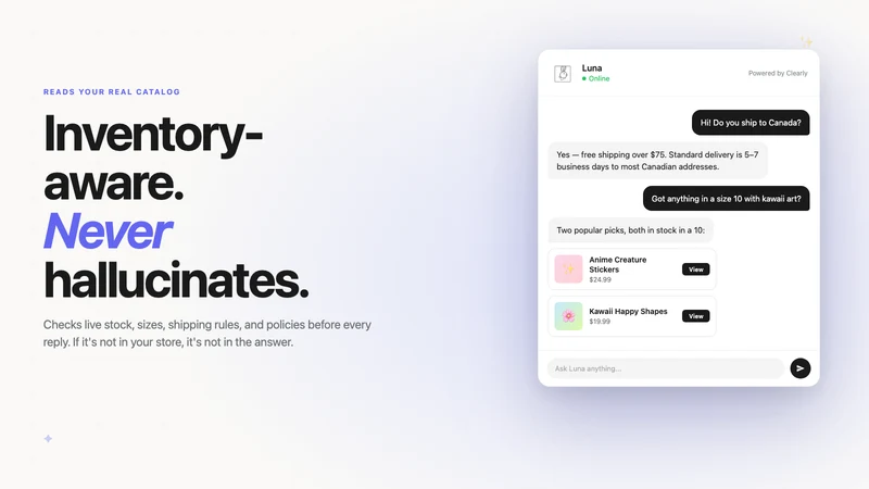 Clearly Agent — AI Sales Chat