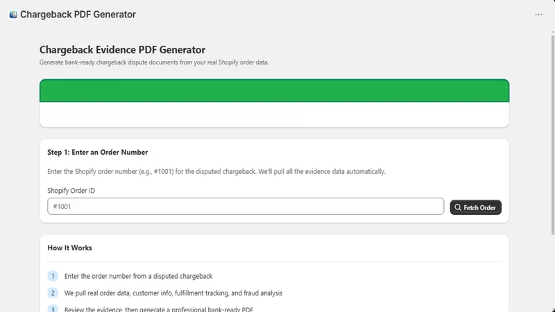 DisputeDesk — Chargeback PDFs
