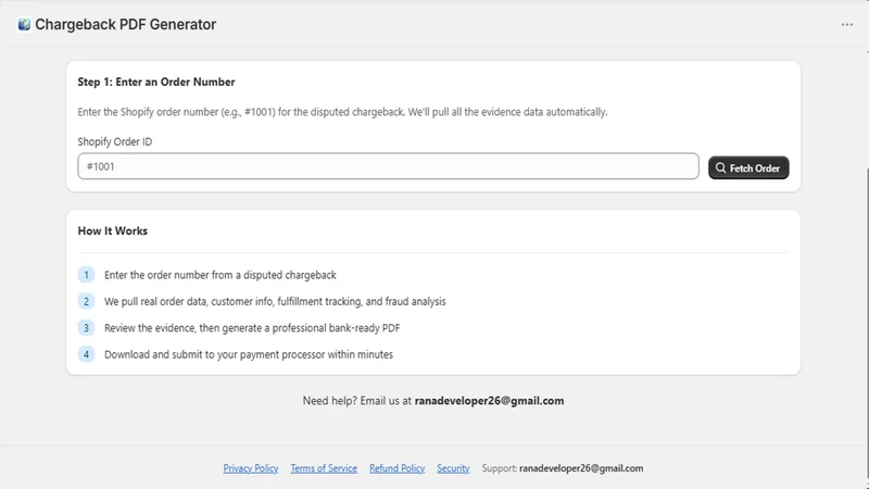DisputeDesk — Chargeback PDFs