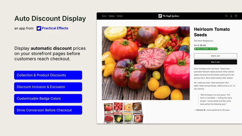 Auto Discount Display
