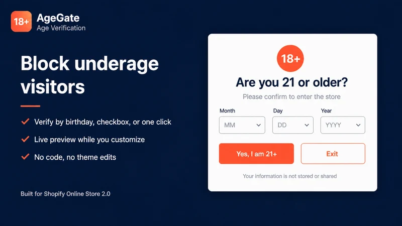 AgeGate Age Verification popup