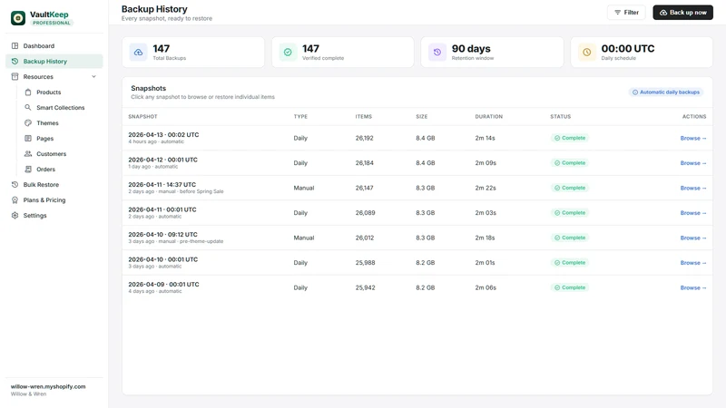 VaultKeep ‑ Backup and Restore