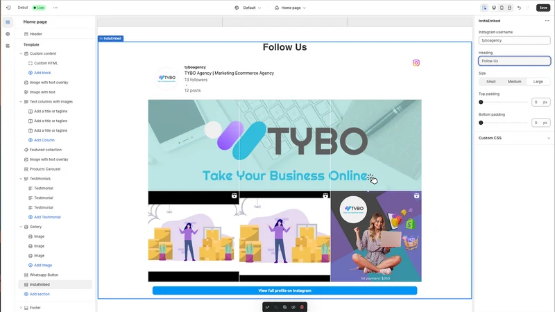 TYBO InstaEmbed