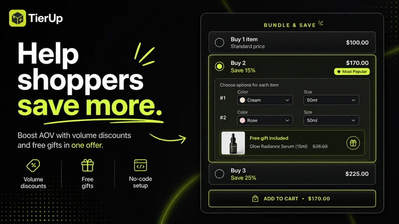 TierUp Bundles Quantity Breaks