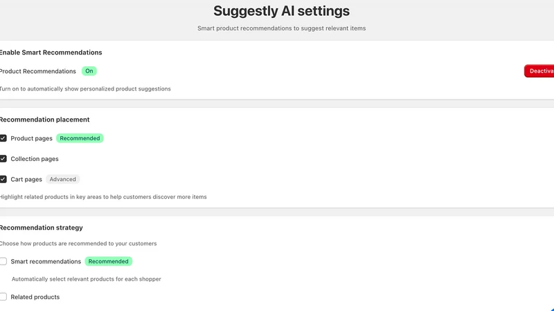 Suggestly – AI Recommendations