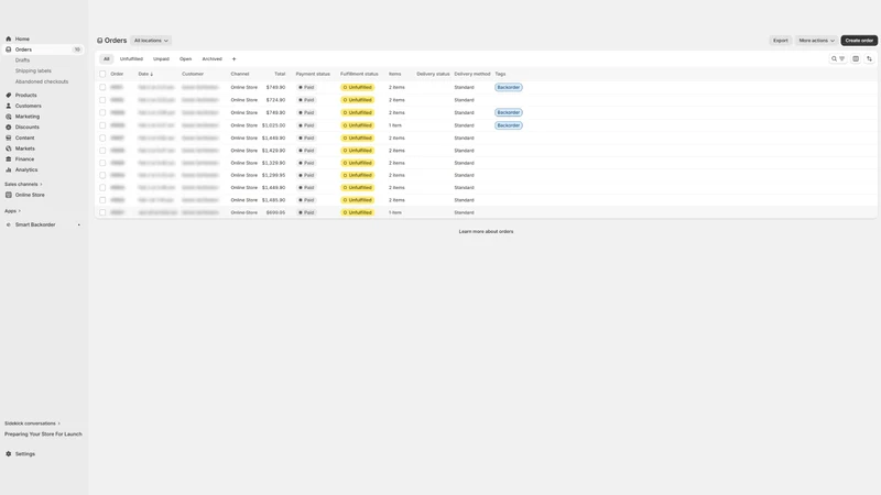 Smart Backorder Manager