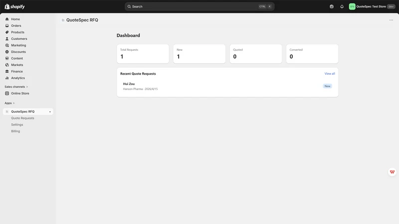 QuotePro ‑ B2B RFQ, Hide Price