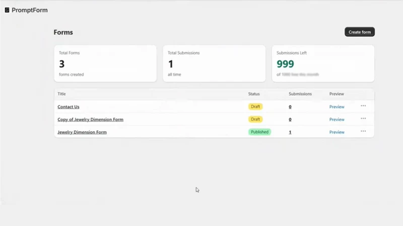 PromptForm : Form Builder