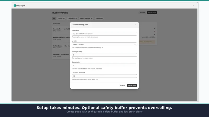 PoolSync: Shared Inventory