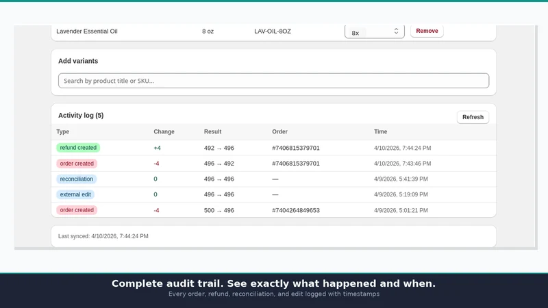 PoolSync: Shared Inventory