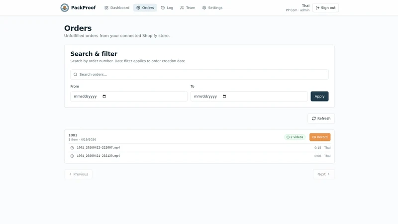 PackProof: Pack Package Record
