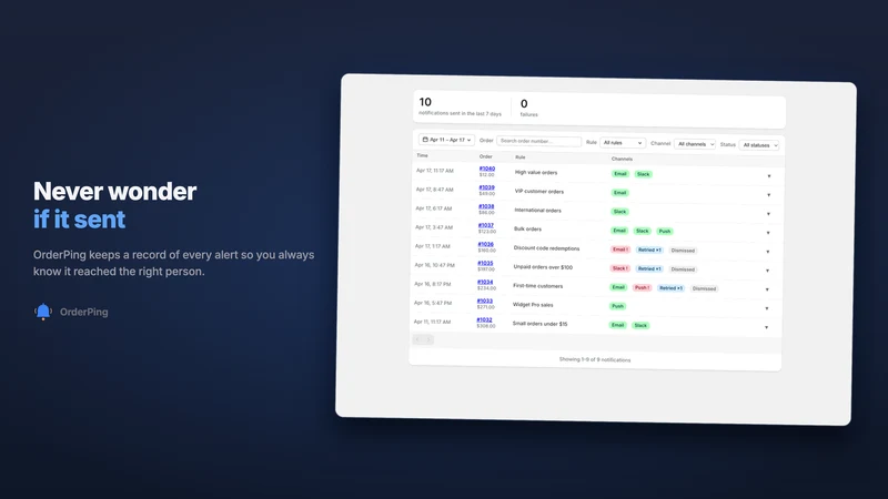 OrderPing — Smart Order Alerts