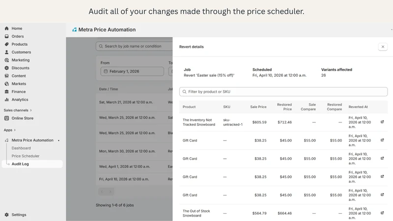 Metra: B2B Sale Price Lock