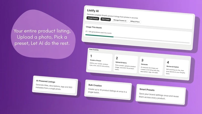 Listify AI ‑ AI Product Listin