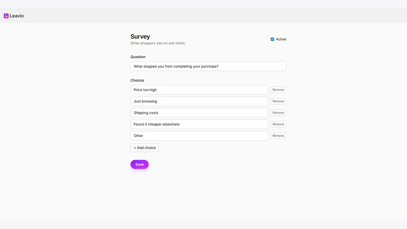 Leavio — Exit Survey