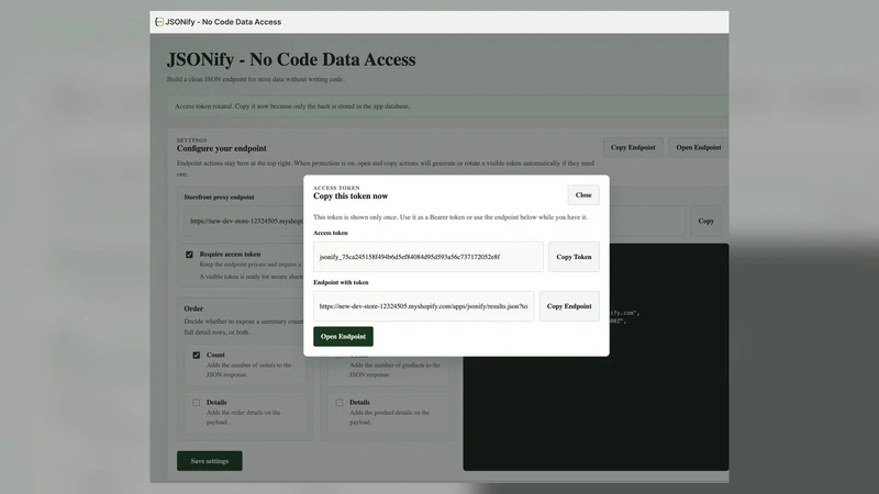 JSONify ‑ No Code Data Access