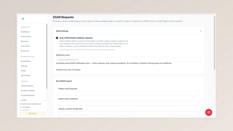 eventabee Tracking & Consent